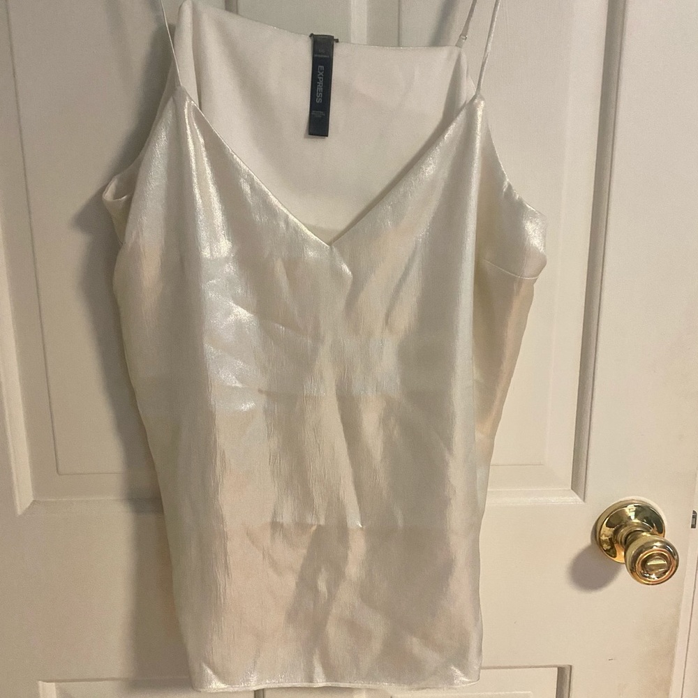 Reversible metallic/white tank
